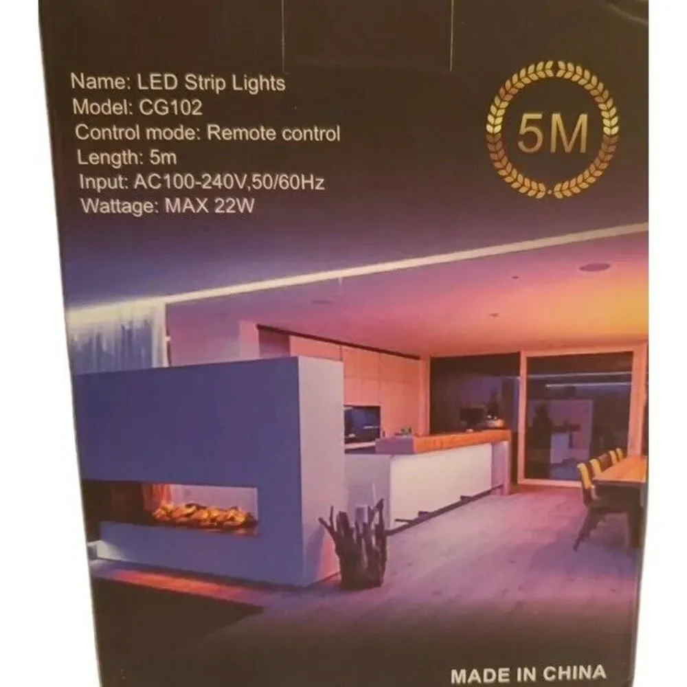Led Strip Lights 16.4ft RGB W/Remote Sleep‎ Mode DIY Adjustable Colors W/Timer